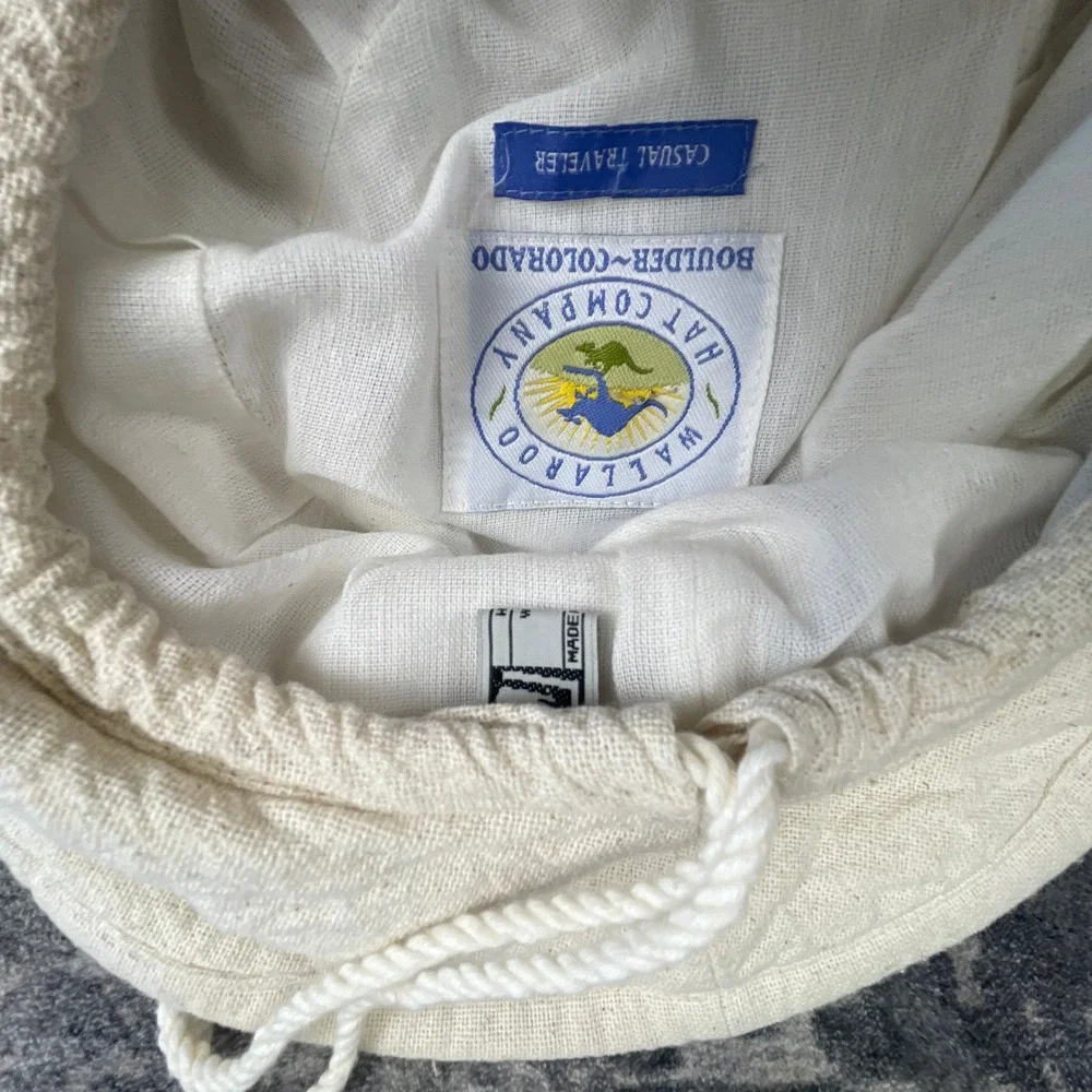 Vtg Wallaroo Hat Company Womens OS Casual Traveler Sun Hat 1999 Cream Canvas